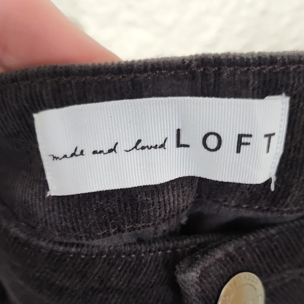 LOFT Black/Gray Skinny Corduroy Pants - Picture 2 of 10